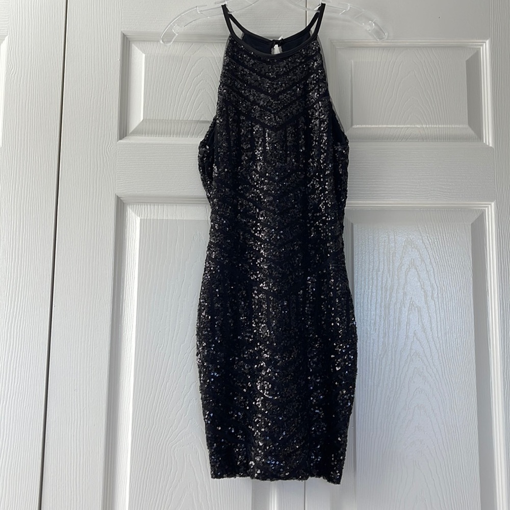 Black Sequins Cocktail Dress